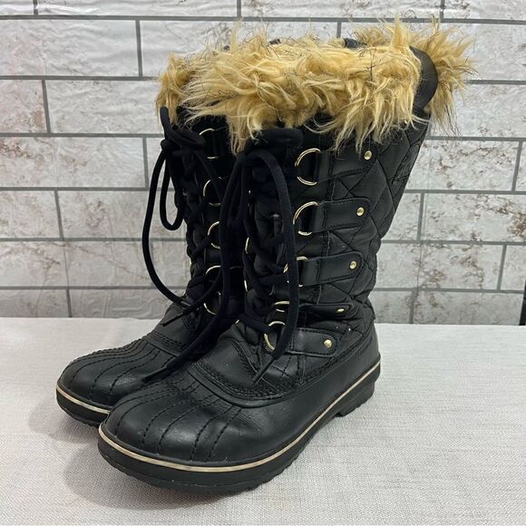 SOREL Womens Tofino Waterproof Insulated Winter Snow Boots Size 7.5 Quilted Fur - Picture 1 of 9